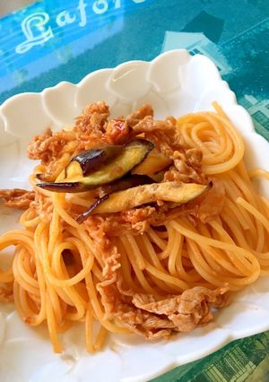 残り物でトマトとナスのさっぱり夏パスタ！-レシピのメイン写真