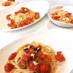 รูปของ 簡単♡ミニトマトの冷製パスタ