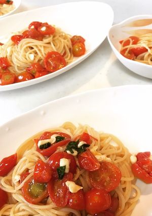簡単♡ミニトマトの冷製パスタ-レシピのメイン写真