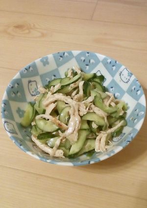きゅうりと鶏むね肉の簡単ごまドレサラダ-レシピのメイン写真