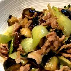 รูปของ 簡単！豚肉とナスのオイスターポン酢炒め