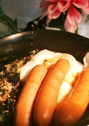母子家庭のうちの伝統料理。朝飯丼（笑）-レシピのメイン写真