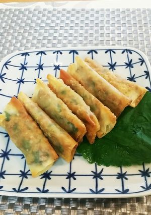 大葉と納豆の棒揚げ　ワンタン皮で-レシピのメイン写真