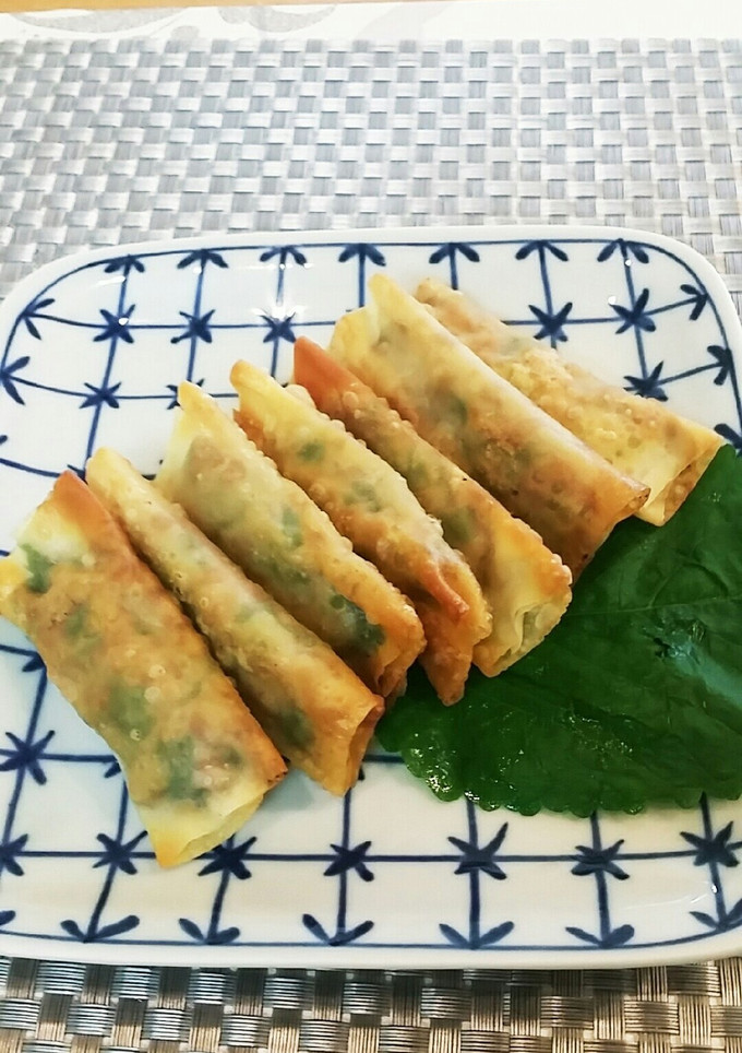 大葉と納豆の棒揚げ　ワンタン皮で-レシピのメイン写真