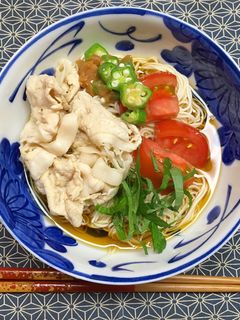 さっぱり☆豚トマトおくら大葉☆そうめん-レシピのメイン写真