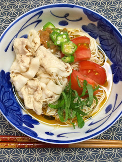 さっぱり☆豚トマトおくら大葉☆そうめん-レシピのメイン写真