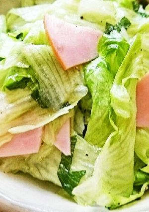 レタスとハムと大葉のやみつきサラダ-レシピのメイン写真
