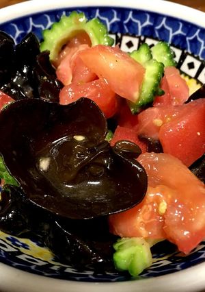 ゴーヤとトマトの梅和えサラダ-レシピのメイン写真