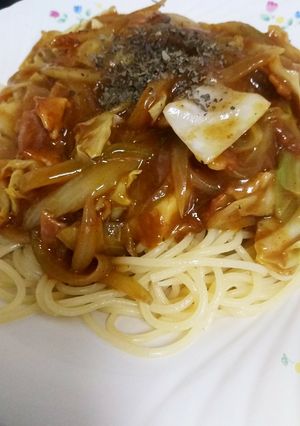 ベーコン野菜カレーパスタ-レシピのメイン写真