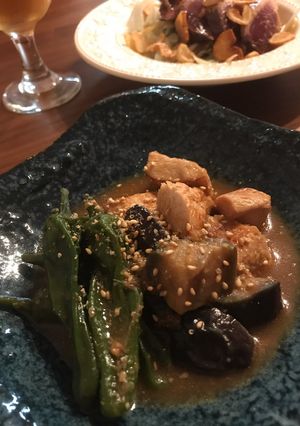 獅子唐と鶏肉の生姜味噌焼き浸し-レシピのメイン写真