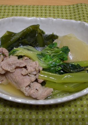 豚肉とわかめ煮物、スープとしてもＯＫ♪-レシピのメイン写真