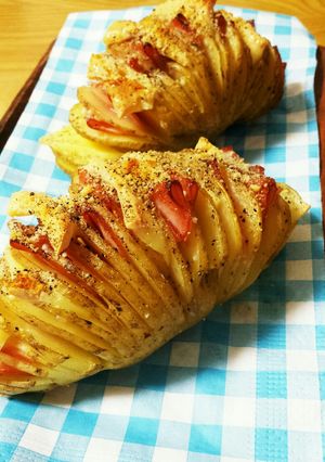 レンジ処理で時短！ハッセルバックポテト-レシピのメイン写真
