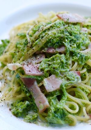 あおさとベーコンのクリームパスタ♪-レシピのメイン写真