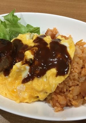 ハンバーグオムライス-レシピのメイン写真