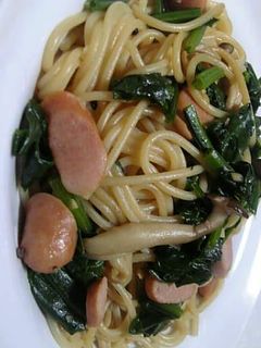 ほうれん草ときのこの和風パスタ-レシピのメイン写真