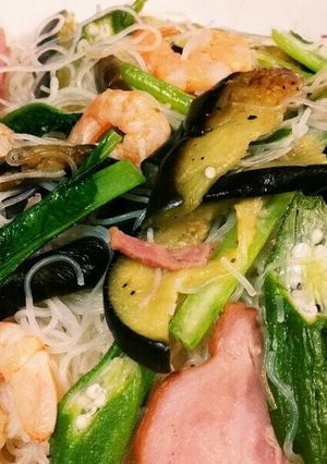 サムライ特製海老ベーコン夏野菜ビーフン❤-レシピのメイン写真