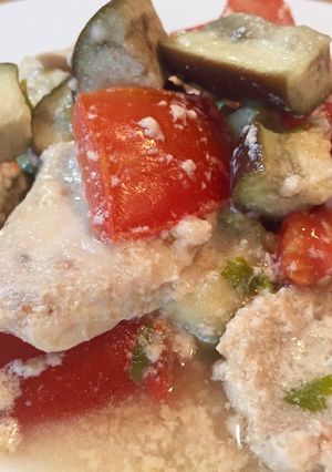 白身魚と夏野菜の豆乳スープ❁*+-レシピのメイン写真