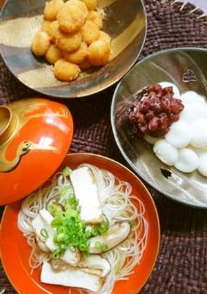お盆対策　そうめん汁＆だんご２種-レシピのメイン写真