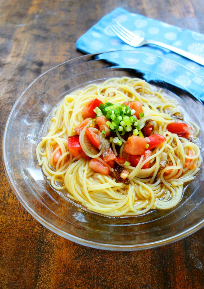もずくとトマトの和風冷製パスタ-レシピのメイン写真