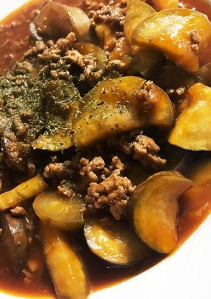 ナスとひき肉のケチャップ煮込み-レシピのメイン写真