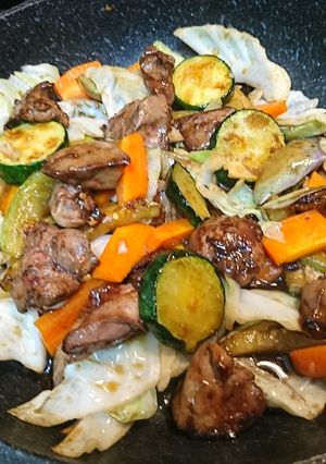 鶏レバー有り合わせ野菜炒め-レシピのメイン写真