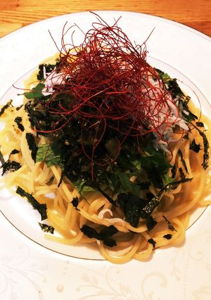 しらすと青しそ高菜の醤油オイルパスタ-レシピのメイン写真
