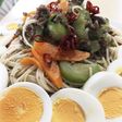 松茸風味の茄子のそうめんチャンプルー。