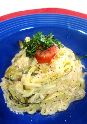 ズッキーニ麺de明太スパ風-レシピのメイン写真