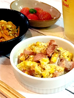 とうもろこしとウインナーのチリマヨ和え-レシピのメイン写真