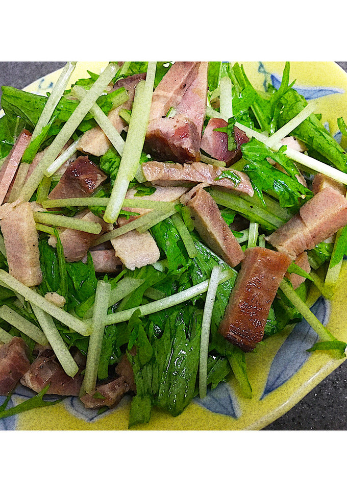 残り物活用☆焼豚と水菜のサラダ-レシピのメイン写真