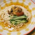 梅味サバ缶の温かいそうめん