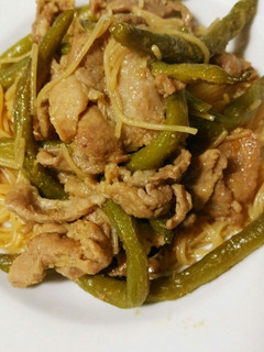 インゲンと豚こまの麺煮☆彡-レシピのメイン写真