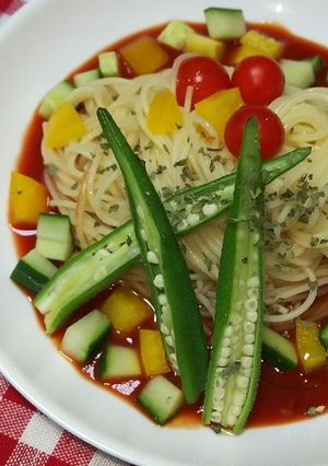 簡単♪トマトジュースで冷製カペッリーニ♡-レシピのメイン写真