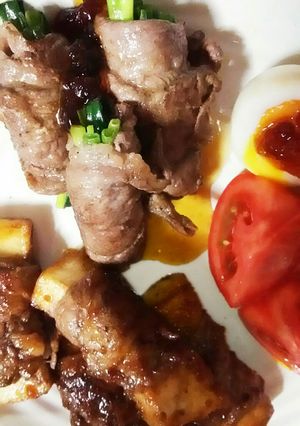 牛肉巻き。二種類のタレで❗-レシピのメイン写真