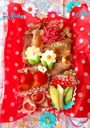 簡単★時短!牛丼 お花弁当-レシピのメイン写真