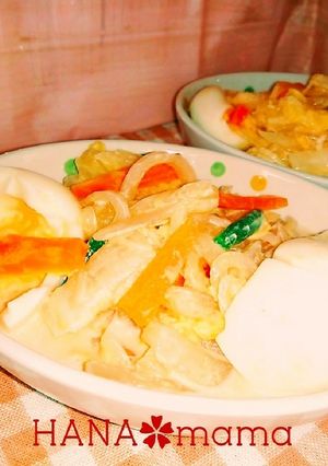 白菜と茹で卵で♡麺つゆマヨバターサラダ-レシピのメイン写真