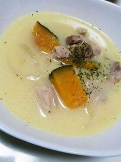 鶏肉とかぼちゃのミルクスープ-レシピのメイン写真