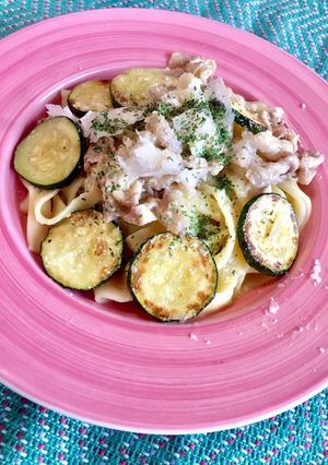 豚肉とズッキーニのレモンクリームパスタ-レシピのメイン写真