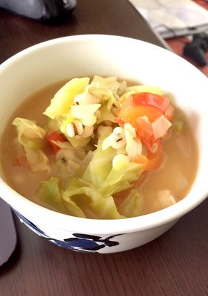 ヘルシーに野菜と豆スープ(・ω・)ひよこ-レシピのメイン写真