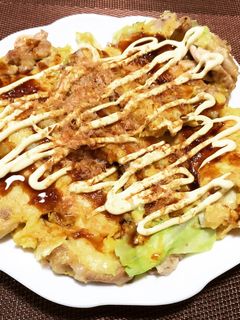 山芋と小麦粉でお好み焼き!(^^)!-レシピのメイン写真