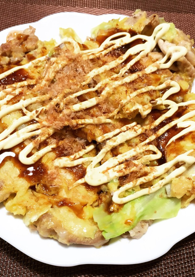 山芋と小麦粉でお好み焼き!(^^)!-レシピのメイン写真