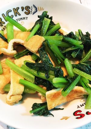 ズボラおかず 小松菜と油揚げの炒め物-レシピのメイン写真