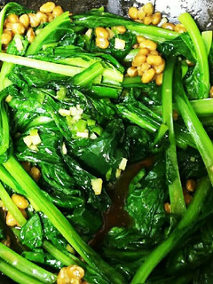 簡単おいしい!青菜の納豆炒め-レシピのメイン写真