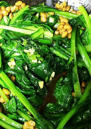 簡単おいしい!青菜の納豆炒め-レシピのメイン写真