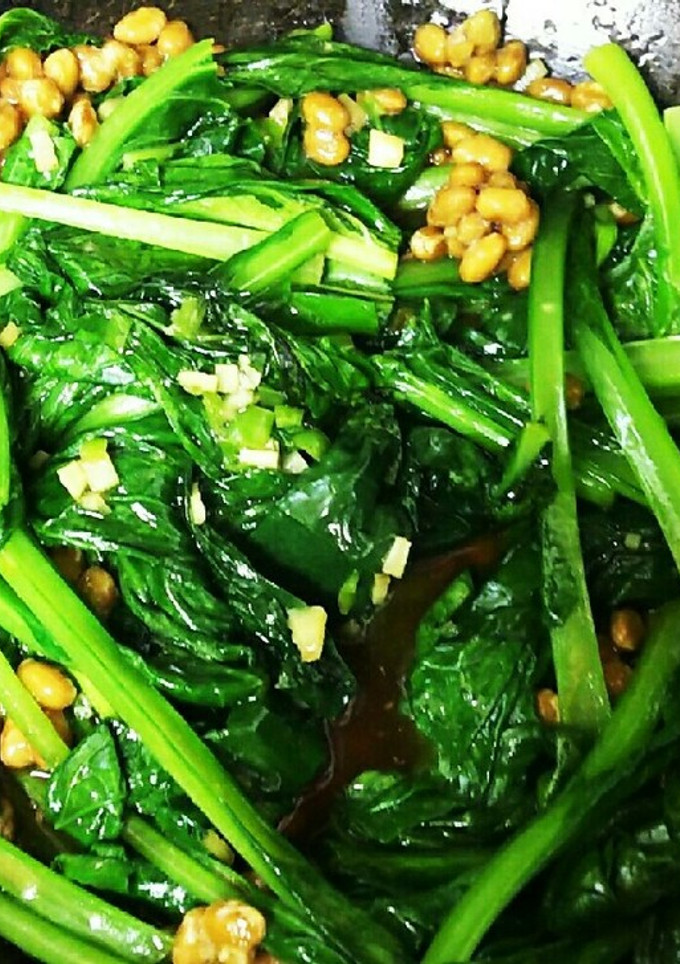 簡単おいしい！青菜の納豆炒め-レシピのメイン写真