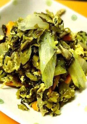レタスと高菜の野菜炒め-レシピのメイン写真