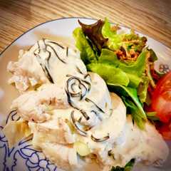 รูปของ レンジだけ！鶏胸肉の柚子胡椒ソース