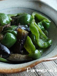 【農家のレシピ】ピーマンとなすの炒り煮-レシピのメイン写真