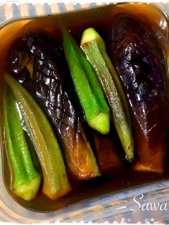【簡単】茄子とオクラの焼き浸し(揚げ浸し-レシピのメイン写真