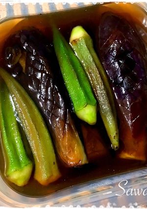 【簡単】茄子とオクラの焼き浸し（揚げ浸し-レシピのメイン写真